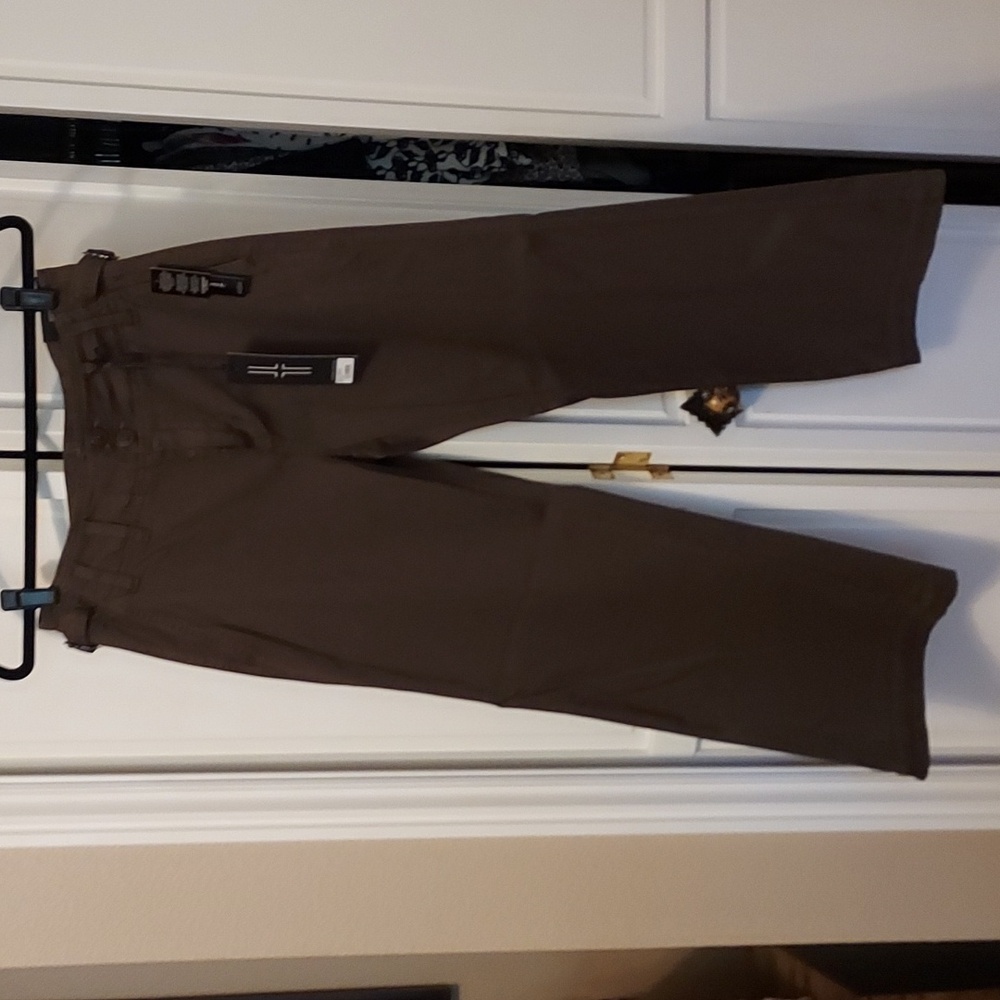 Liverpool high rise cinch waist wide leg pants olive green size 4